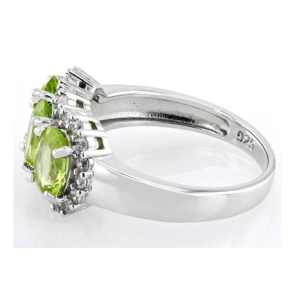 NIB - JTV STK173 Green Peridot Rhodium Over Sterling Silver Ring 2.49ctw - Sz 6 - Picture 2 of 9